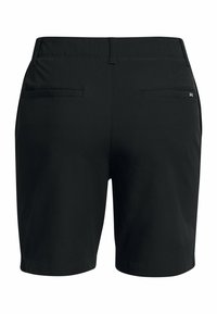 Mustad mustad lühikesed püksid kerge kangaga, millel on lame vöökohus, kaks tagumist taskut ja väike logo paremal küljel.