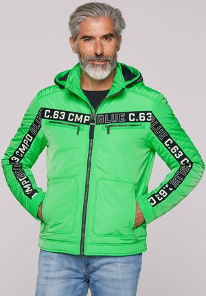 MIT BIKER-ELEMENTEN UND LOGO-TAPES - Outdoor jacket - electric green