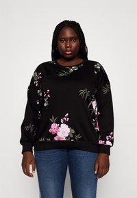 ONLY Carmakoma CARWANTED FLOWERS - Camisola - black