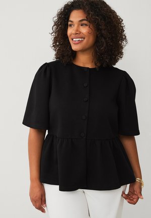 Ellos Plus collection OBERTEIL MIT PEPLUM. - Cardigan - black