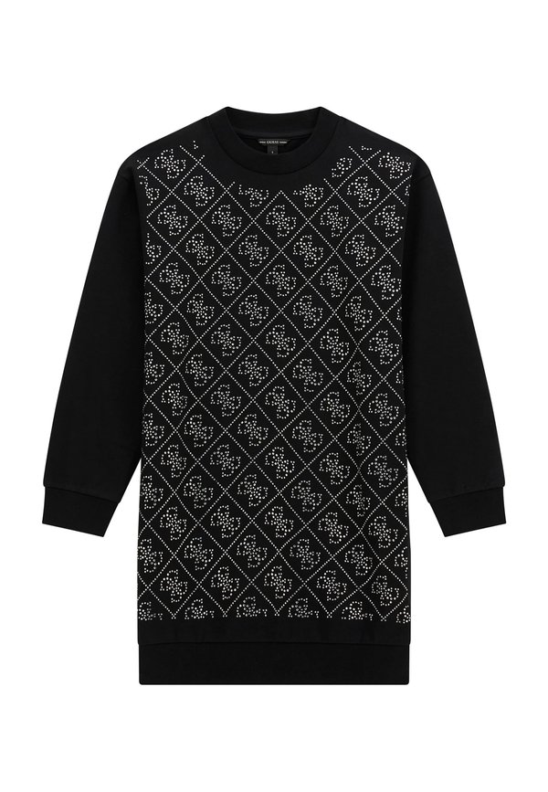 LOGO STRASS - Strickkleid - schwarz