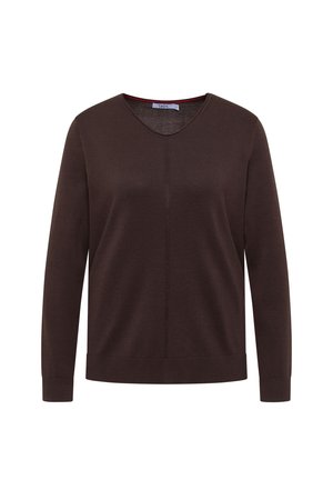 Cecil, BASIC PULLOVER MIT V-NECK IN UNIFARBE - Maglione - truffle brown