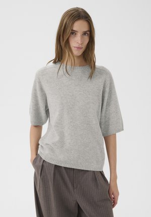 BETTA ONECK - T-shirt basic - light grey melange