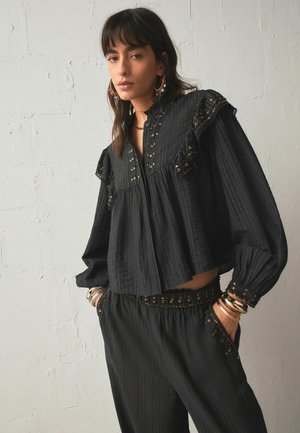 Rockett St George, FRILL EMBELLISHED BLOUSE - Hemdbluse - black