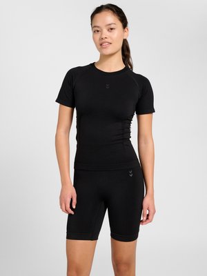 Hummel HMLFLOW SS - Sports T-shirts - black