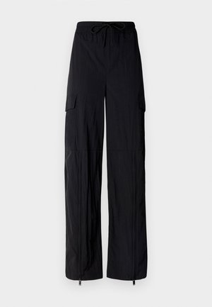 WIDE LEG TRACK TROUSERS - Oldalzsebes nadrágok - black