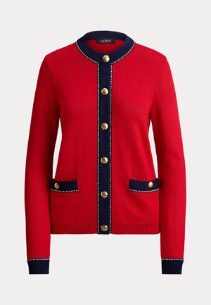 Lauren Ralph Lauren, TWO-TONE COTTON-BLEND CARDIGAN - Chaqueta de punto - cruise red