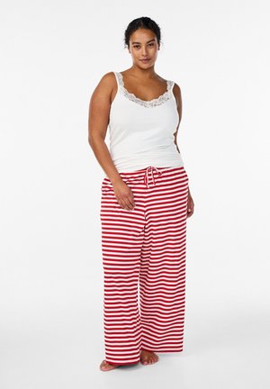 GESTREIFTE  MIT UND WEITEN  - Nattøj bukser - biking red stripe