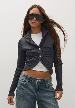 Bershka, RIBBED MILITARY JACKET - Gilet - grey