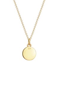 Goldanhänger mit einem glatten, runden Plättchen-Anhänger, geprägt mit '925'. Verfügt über eine fein verlinkte Kette. Minimalistisches Design mit polierter Oberfläche.