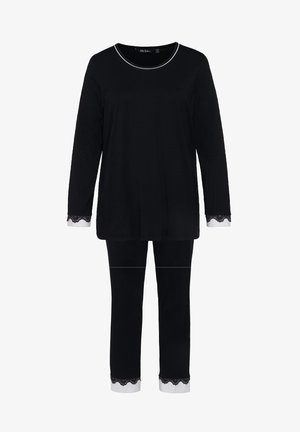 Ulla Popken RUNDHALS LANGARM SET - Pyjama set - black
