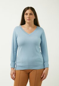 SLIT CUFFS  - Jersey de punto - light blue