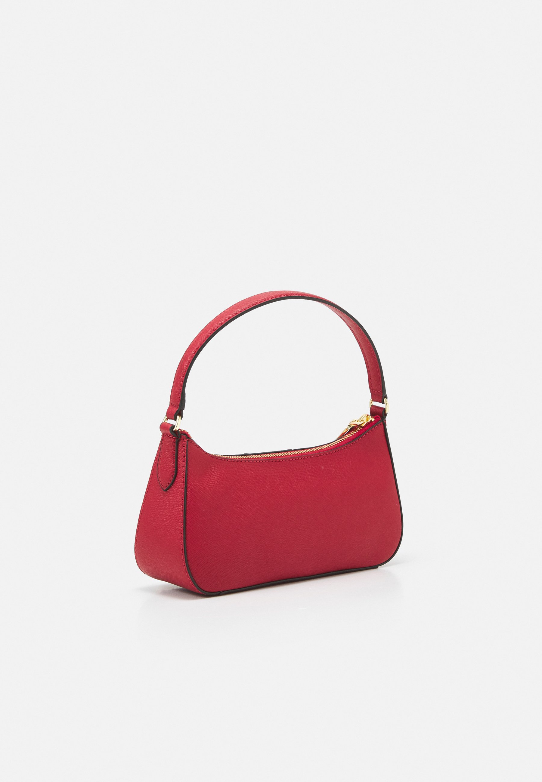 bright red handbag