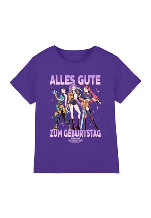 KPOP DEMON HUNTERS  HUNTRIX HAPPY BIRTHDAY GRADIENT - T-Shirt print - purple