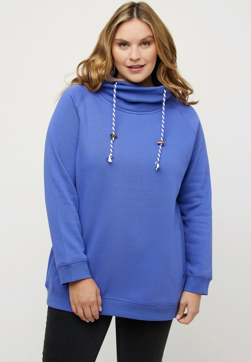Ulla Popken MIT STEHKRAGEN RAGLANFORM LANGE ÄRMEL  - Felpa - dark blue