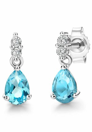 DIAMANT L'ÉTERNEL 9 KARAT 375 TOPAZ 0 96CT DIAMOND 0 08CT - Earrings - white