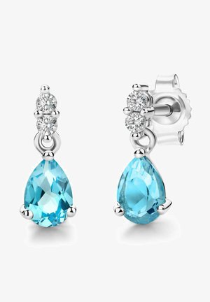DIAMANT L'ÉTERNEL, 9 KARAT 375 TOPAZ 0 96CT DIAMOND 0 08CT - Kolczyki