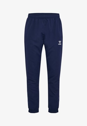 Marineblaue Jogginghose mit elastischem Bund und Bündchen, Logodetail am oberen linken Oberschenkel und glattem, leichtem Stoff.