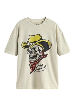Next, REGULAR FIT - EDIT DEF LEPPARD LICENCE  - T-Shirt print - white ecru