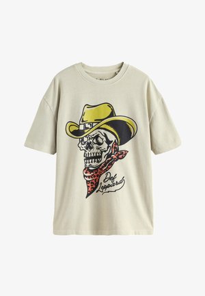 Next, REGULAR FIT - EDIT DEF LEPPARD LICENCE - Print T-shirt - white ecru