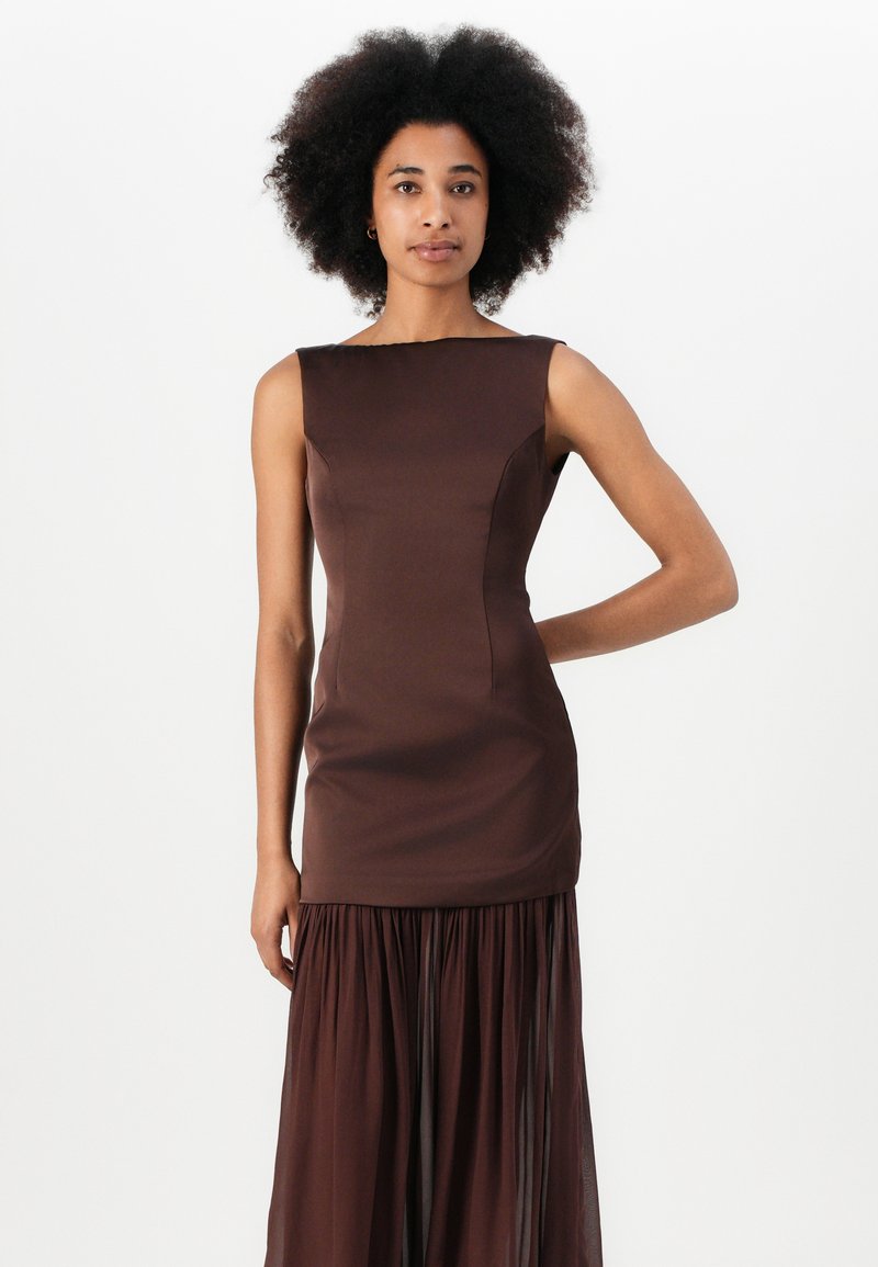 Malina KARLA DROPPED WAIST MAXI DRESS - Occasion wear - chocolate/brown