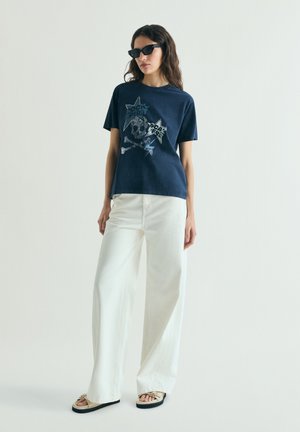 Scalpers SKULLROCK TEE - T-shirt imprimé - navy