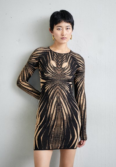 Roberto Cavalli STRIPE DRESS - Robe pull - giallo sen