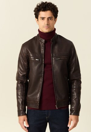 Giacca in similpelle - marron foncé
