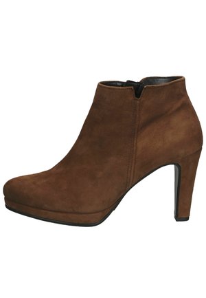 Enkellaarsjes met plateauzool - dark brown