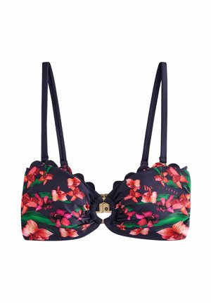 FLORAL HALTERNECK BANDEAU - Bikini-Top - navy
