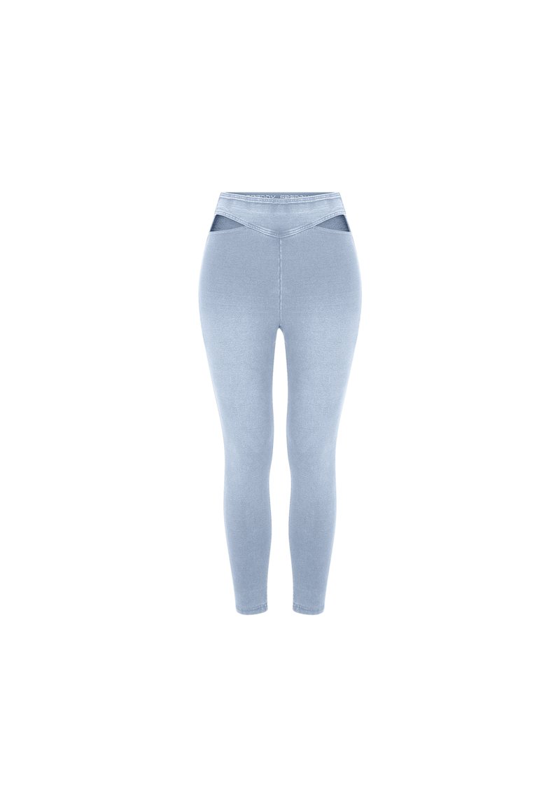Freddy 7/8 CON VITA ALTA E DETTAGLI CUT OUT - Jeggings - light blue seams on tone