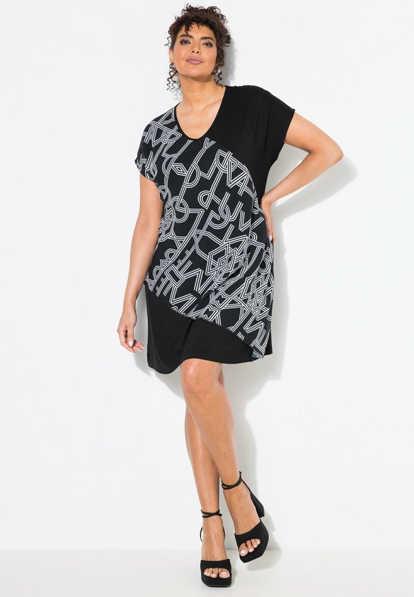 GEOMETRIC PANEL CAP SLEEVE - Jerseykleid