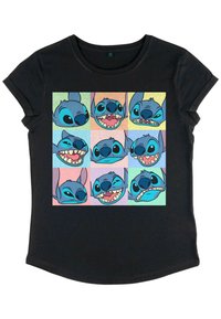 Henry Tiger DISNEY LILO & STITCH 9 BOX STITCH - Triko s potiskem - black