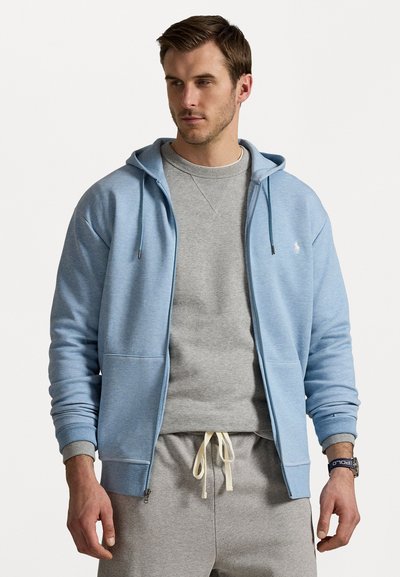 Polo Ralph Lauren Big & Tall DOUBLE KNIT FULL ZIP HOODIE - Bluză de molton cu fermoar - modern blue heather