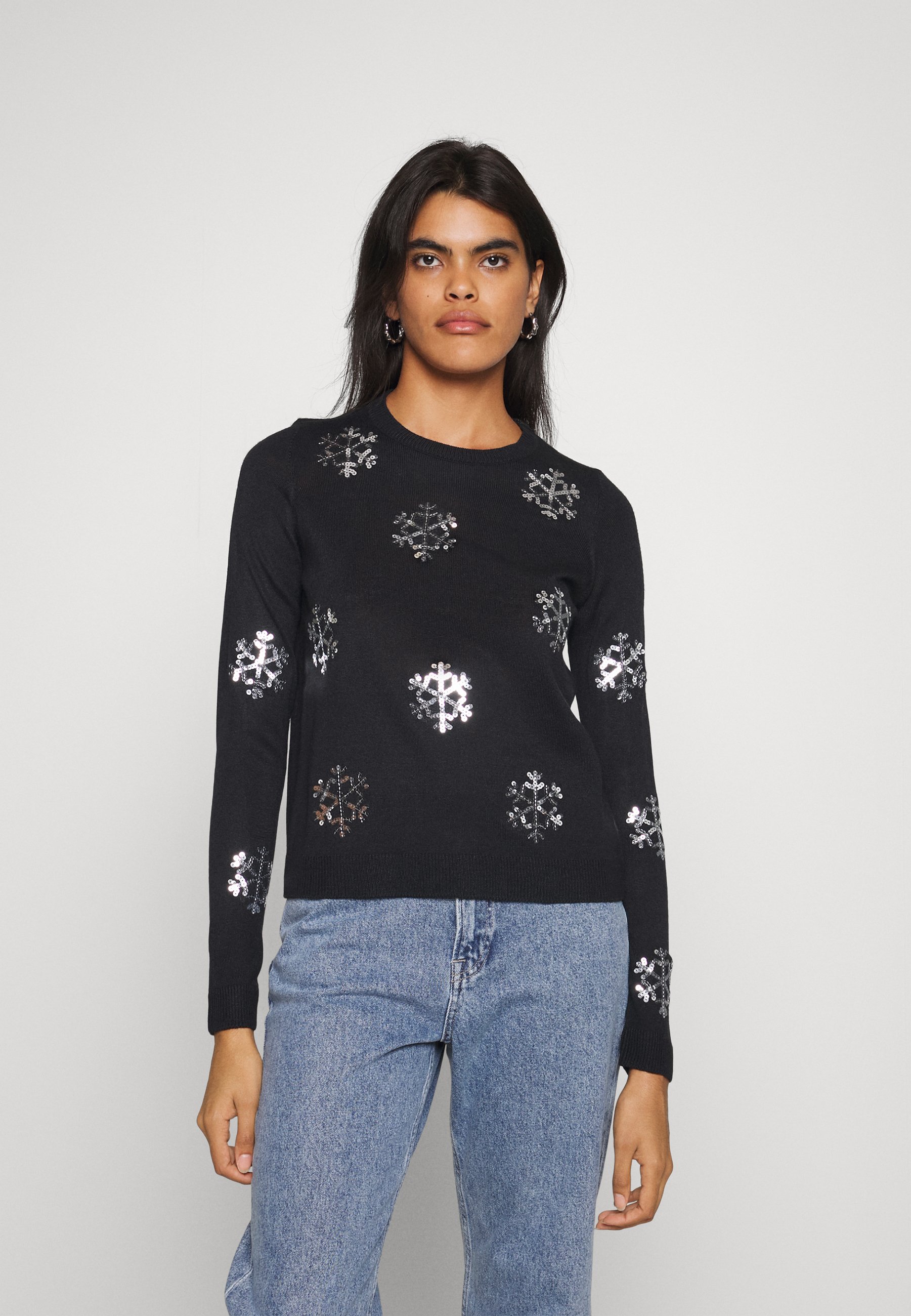 ONLY ONLXMAS SNOWFLAKE - Pullover - black/noir - ZALANDO.FR