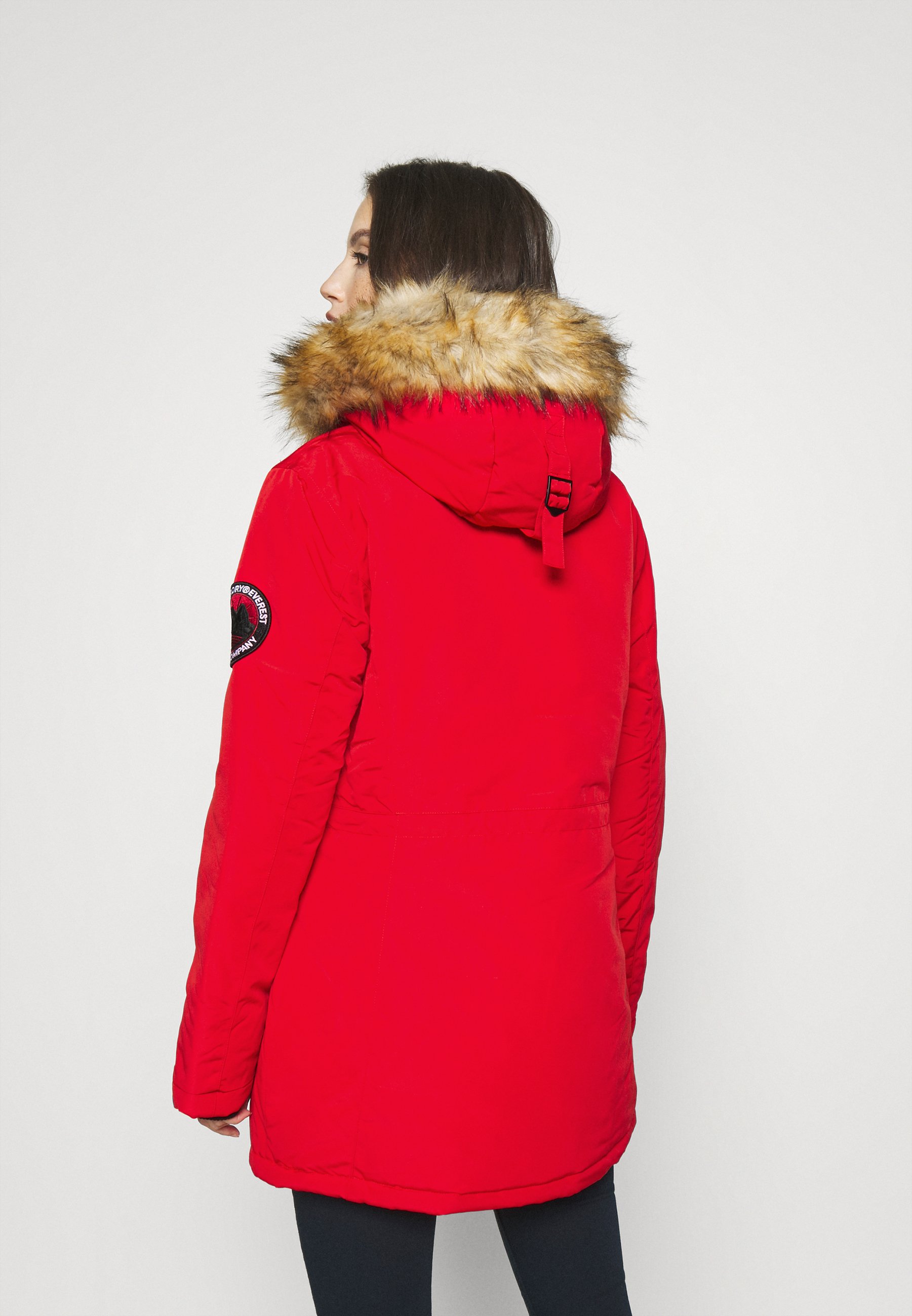 red superdry coat