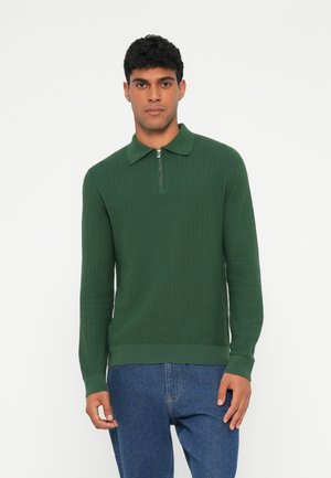 SLHCRAN STRUCTURE HALF ZIP - Strikkegenser - dark green