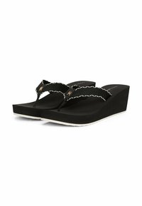 Tommy Hilfiger MONOGRAM WEDGE FLIP-FLOPS - T-bar sandals - black