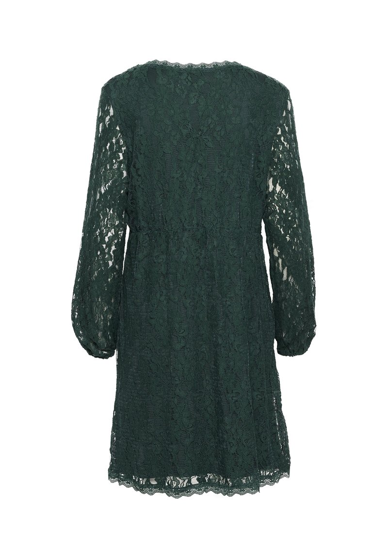 Cream CRKIT V-NECK LACE - Day dress - sea moss/turquoise - Zalando
