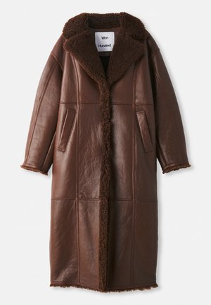 NUUK SHEARLING COAT UNISEX - Klasszikus kabát - dark brown