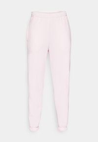 Lyserøde sweatpants med snor i taljen, sidelommer og elastiske manchetter. Fremstillet af blød, strækbar stof.