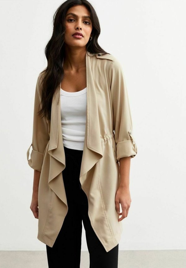 WATERFALL HEM DUSTER - Klassischer Mantel - stone