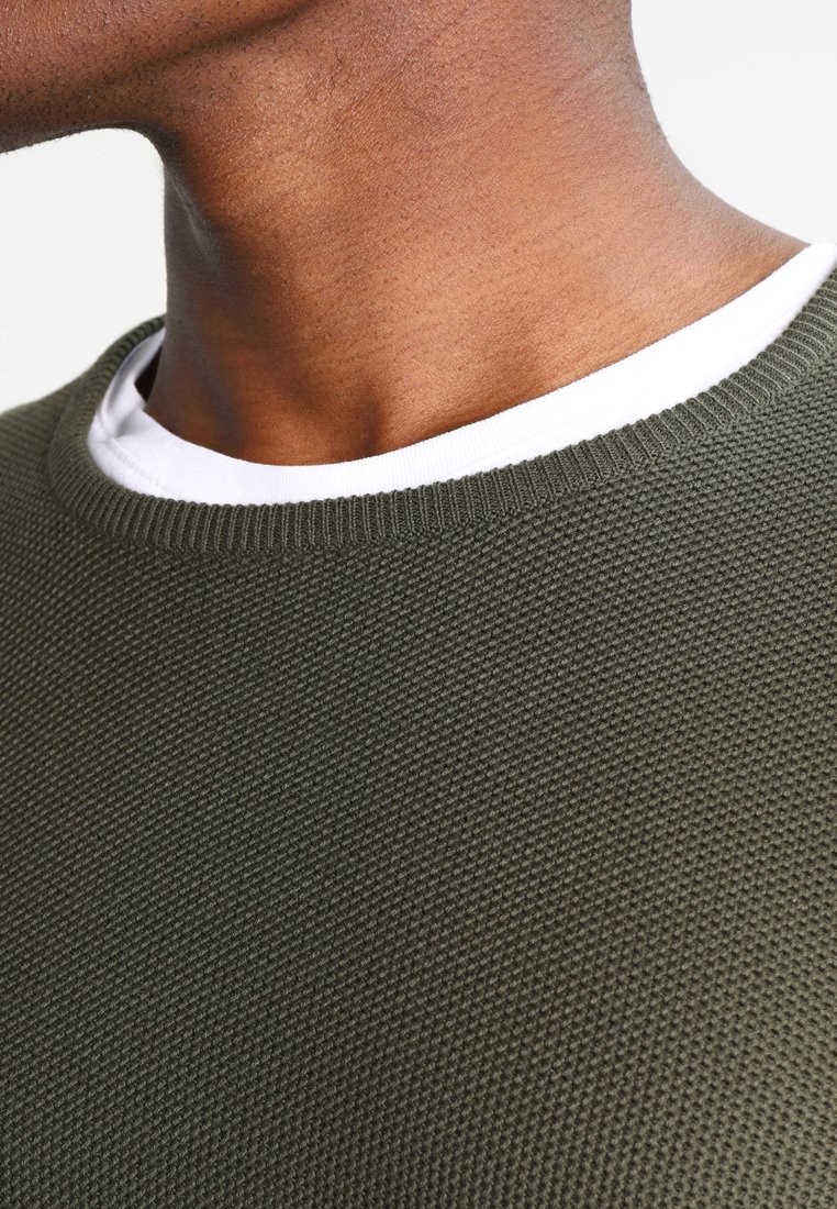 TOM TAILOR DENIM STRUCTURED CREWNECK Trui woodland green TOM TAILOR DENIM Sweater woodland greenolijfgroen