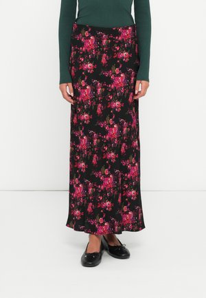 PULL ON MAXI SKIRT - A-line skjørt - black/pink
