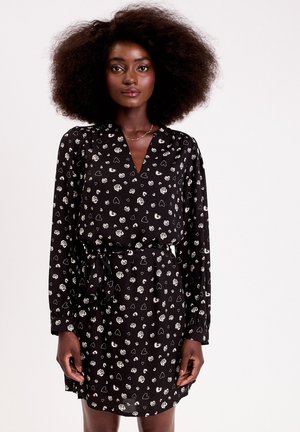 KURZES GERADES MIT V-AUSSCHNITT - Robe de jour - noir