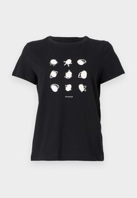 WITH PRINT - Marškinėliai su spaudiniu - deep black