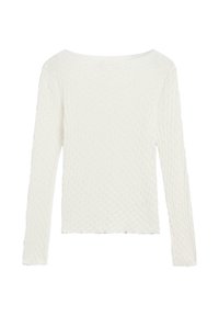 CREW NECK LONG SLEEVE TEXTURED - Longsleeve - light yellow