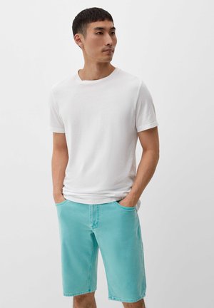 IM LOOK - Jeansshort - helles türkis