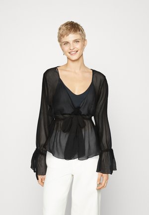 ONLY ONLLIZ TIE - Blouse - black