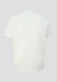 Witte katoenen t-shirt met korte mouwen, ronde halslijn en een effen achterkant. Zachte textuur zonder zichtbare patronen of hardware.